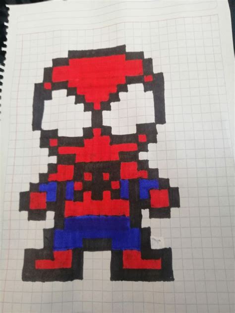 Dibujo De Spiderman Dibujos En Cuadricula Cuaderno Cuadriculado