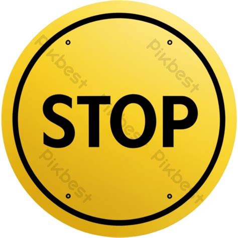 Yellow Stop Sign Png Images Png Free Download Pikbest