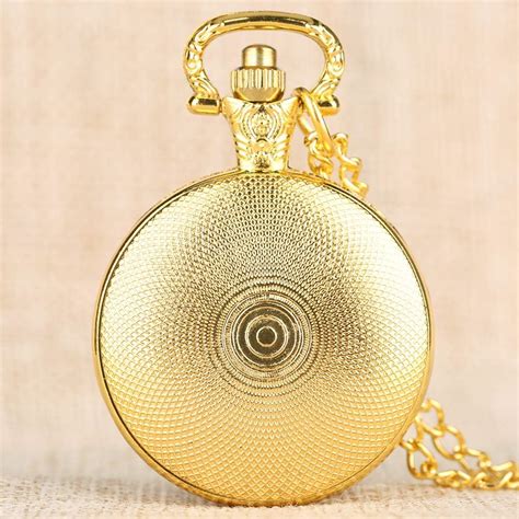 Buy Fine Chain Gold Pocket Watch For Kids Doraemon Pattern Quartz