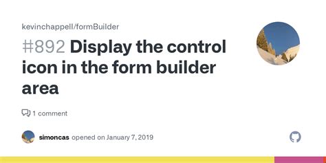 Display The Control Icon In The Form Builder Area Issue