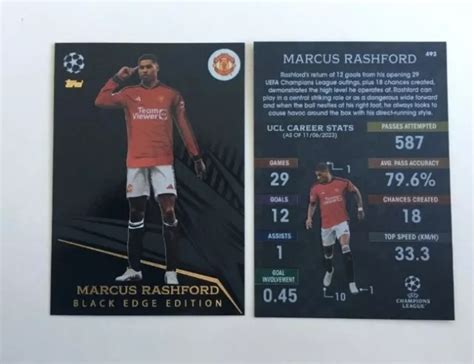 TOPPS MATCH ATTAX 2023 24 2024 Black Edge Edition Marcus Rashford Card