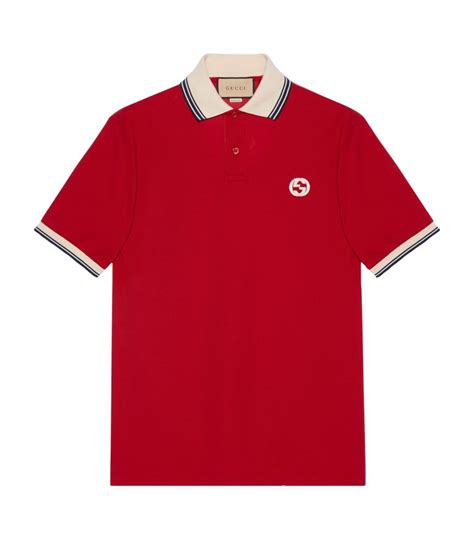 Mens Gucci Red Interlocking G Polo Shirt Harrods Countrycode