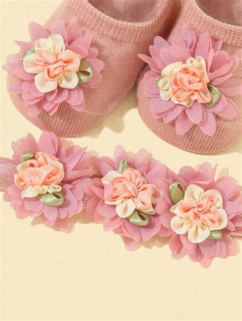 Baby Girls Flower Decorated Princess Style Headband 1pc Anti Slip