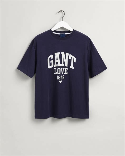 Gant Erkek Lacivert Logolu Relaxed Fit T Shirt S Pamuk