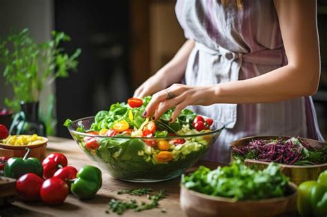 Premium Photo A Female Chef Creating A Nutritious And Delicious Meal