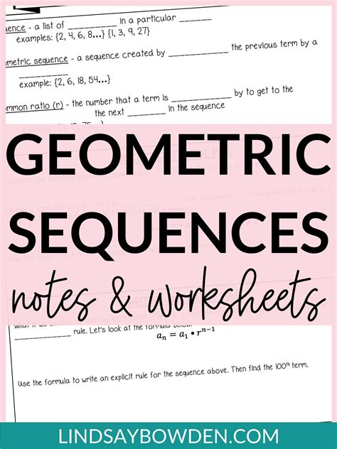 Geometric Sequences Notes And Worksheets Artofit