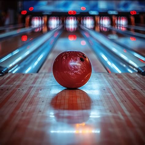 Bowling Ball In A Alley Premium Ai Generated Image