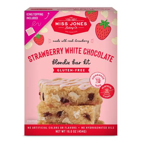 Miss Jones Baking Co Healthy Dessert Gluten Free Strawberry White