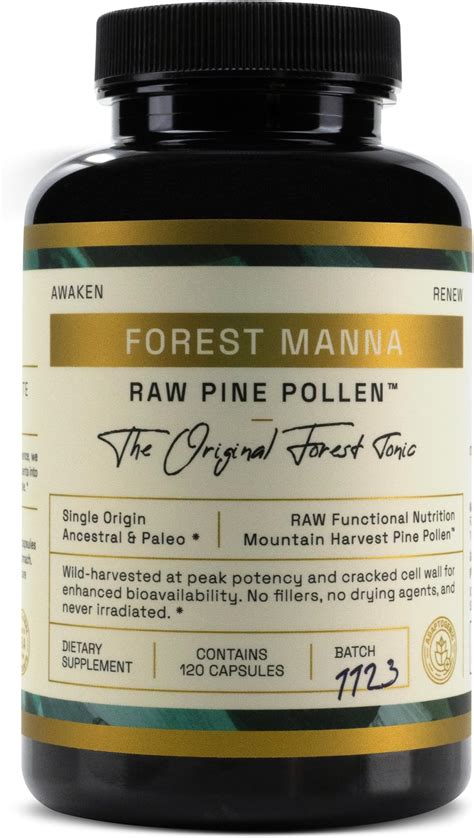 Holistic Bin Pine Pollen Capsules 500mg Made W 100 Pure Pharmaceutical Grade Wild