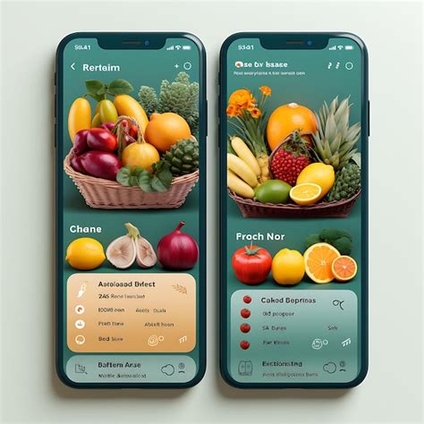 Premium Ai Image Mobile App Layout Design Of Fruit And Vegetable