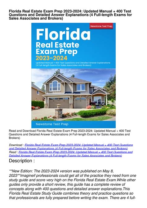 Download Book Pdf Florida Real Estate Exam Prep 2023 2024 Updated Manual 400 Test Questions