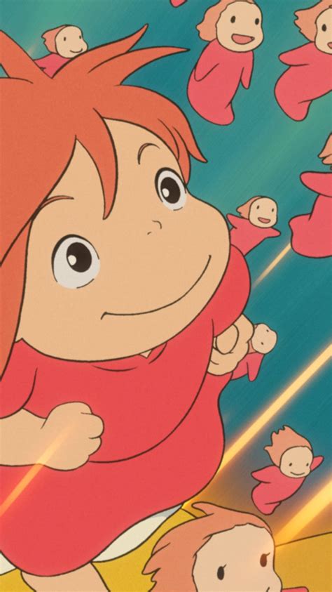 Ponyo On The Cliff By The Sea Phone Wallpaper Ponyo On The Cliff By