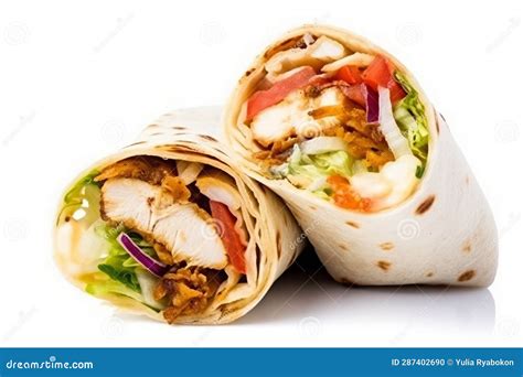 Shawarma Or Chicken Wrap Vector Illustration Cartoondealer