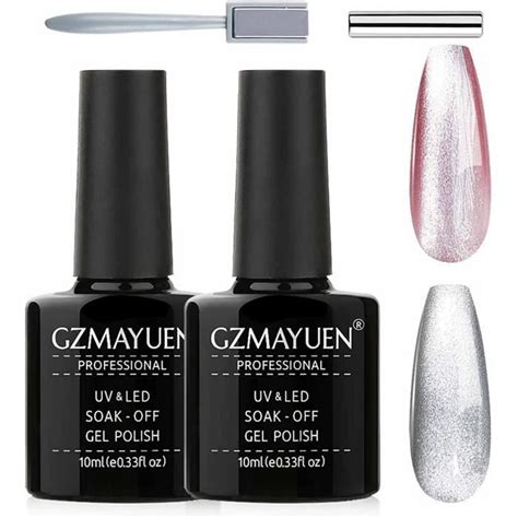 GZMAYUEN Cat Eye Kit Verni Semi Permanent 10ml Gel UV Cat Eye Argent