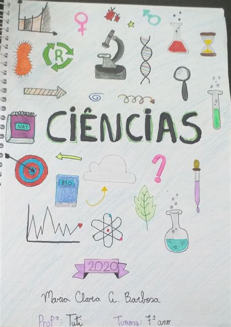 Capa para caderno de Ciências Capa do caderno de ciências Trabalho