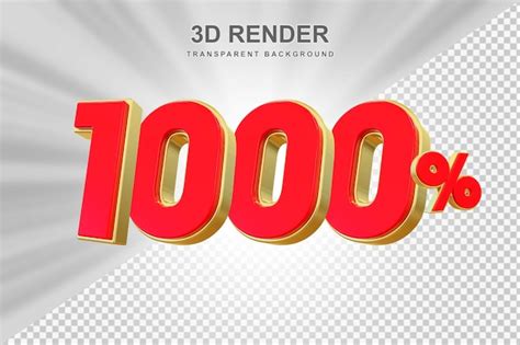Premium PSD | 1000 percent discount sale off red number