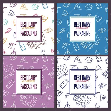 Premium Vector Best Dairy Product Seamless Patterns Set