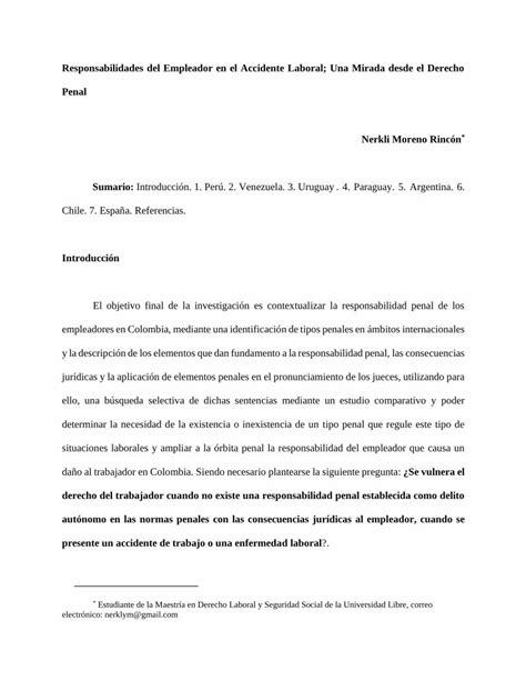 Pdf Responsabilidades Del Empleador En El Accidente Laboral Dokumen Tips