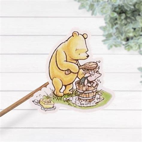 Classic Winnie The Pooh And Piglet Bath Time Sticker Waterproof