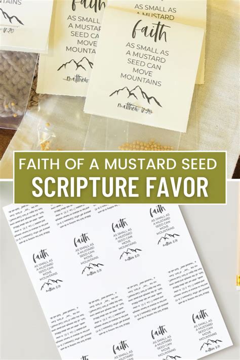 Mustard Seed Scripture Favor Free Printable Mustard Seed Faith