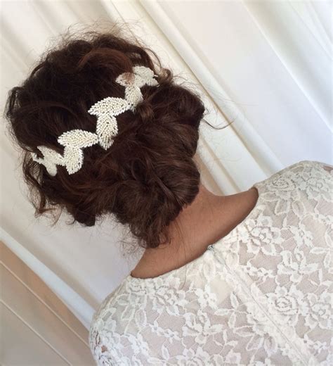 Beaded Headband Beaded Bridal Headband By Ashleighmalangoneny