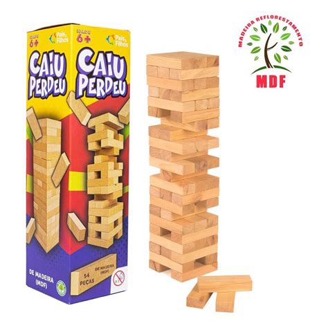 Jogo Caiu Perdeu Torre Madeira Equilibrio Brinquedo Mdf 54pc Shopee