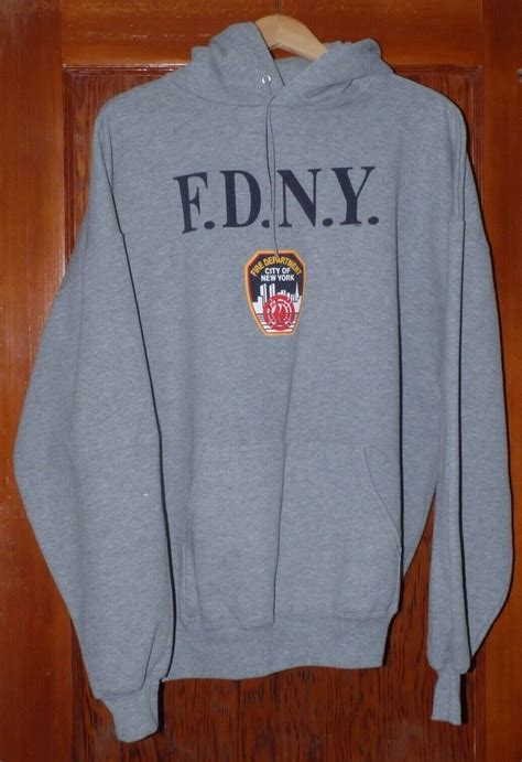 FDNY Fire Department New York Hooded Sweatshirt Size … - Gem