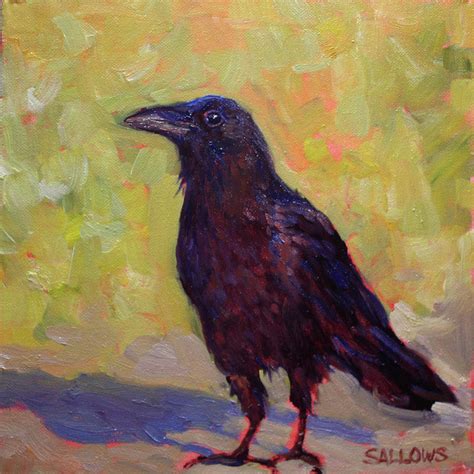 Wise Crow Painting By Nora Sallows Fine Art America