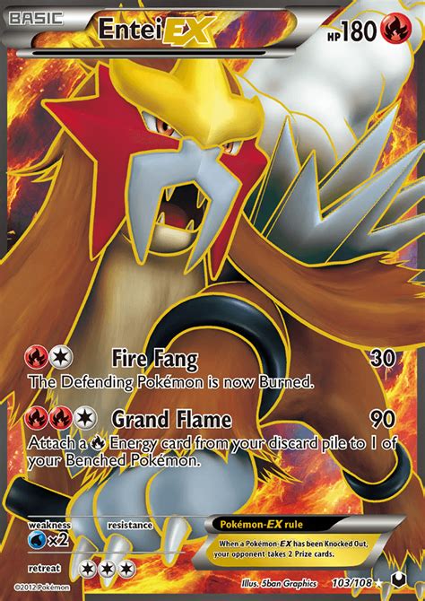 Entei Ex 103108 Bw Dark Explorers Holo Ultra Rare Full Art Pokemon