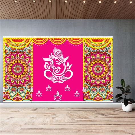 Ganesh Backdrop Pooja Backdrop Cloth Backdrop Pooja Cloth