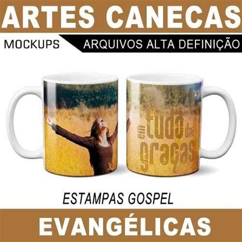 Sublimação Canecas Artes Evangélicas Gospel Mockups