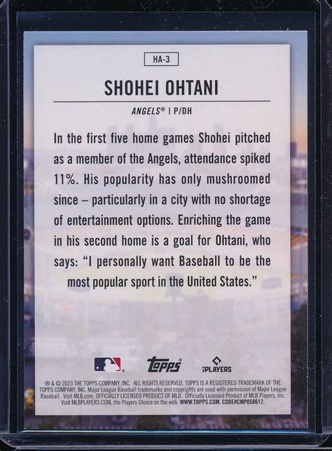 Mavin Topps Series Shohei Ohtani Home Field Advantage Sp