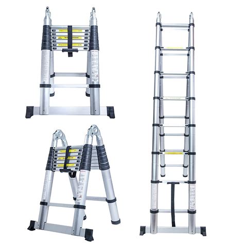 En Ft Aluminum Telescoping Telescopic Extension Ladder Tall