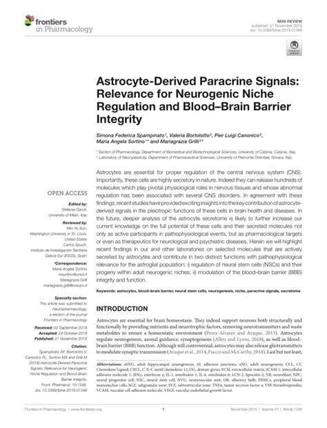 Pdf Astrocyte Derived Paracrine Signals Relevance For Neurogenic