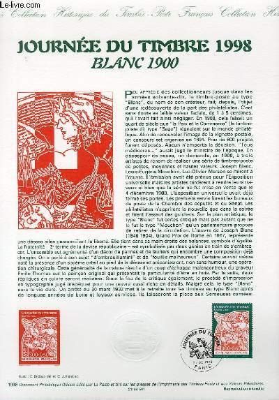 DOCUMENT PHILATELIQUE OFFICIEL JOURNEE DU TIMBRE 1998 BLANC 1900 N