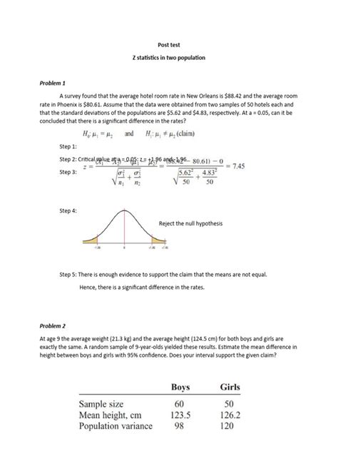 Z Test Sample Problem | PDF