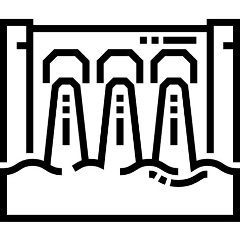 Icono De Energía Hidroeléctrica Detailed Straight Lineal