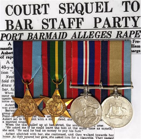 At Auction Ww2 Royal Australian Navy Medal Group To Ab Aubert Who Served On Hmas Adelaide