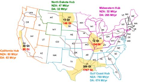 A map of the United States showing the regional conservative estimates ...