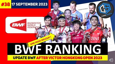 Ranking Bwf Terbaru Setelah Hongkong Open Jojo Aprifadia Naik