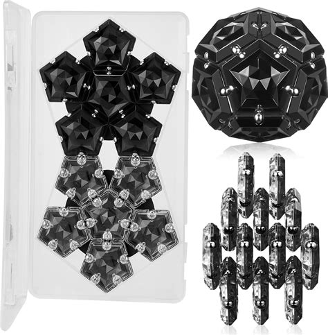 Lafftrak Magnetic Fidget Sphere Magnet Toys Crystal Black