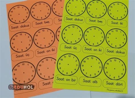 1 Sınıf Matematik Saatler İnte Eduhol Etkinlik İndir Oyun Oyna