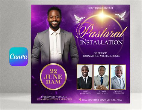 Pastoral Installation Church Flyer Church Flyer Artofit