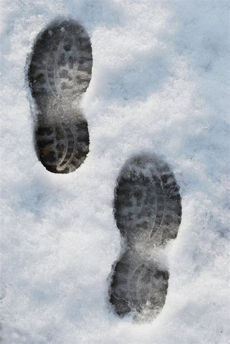 Pegadas Na Neve Foto De Stock Imagem De Suspeita Congelado