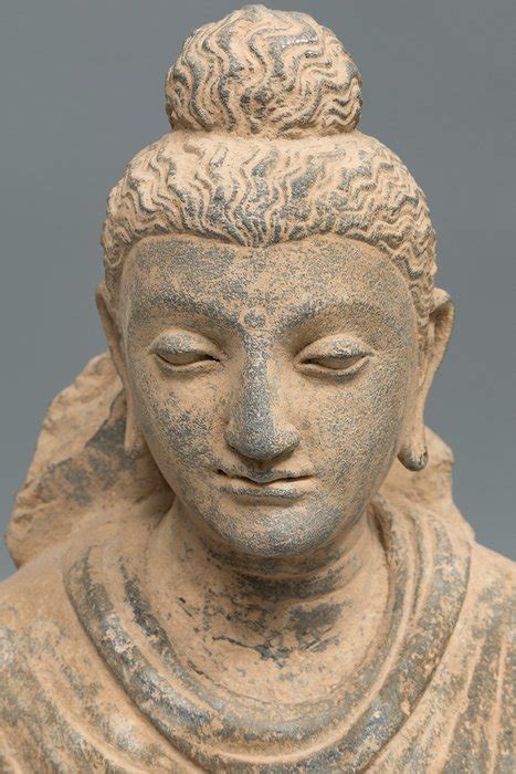 Gandhara Schiste Sculpture En Buste De Bouddha 41 Cm H Catawiki