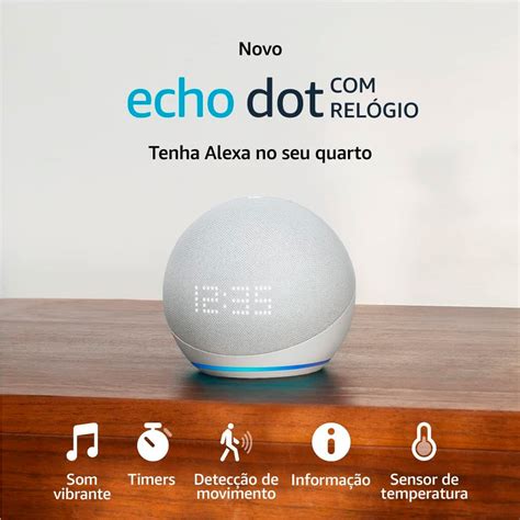 Novo Echo Dot Gera O Rel Gio Smart Speaker Alexa Master