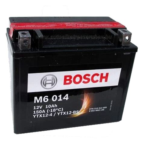 Bosch YTX12 BS 12v 10Ah 150A bal AGM motor akkumulátor Mot