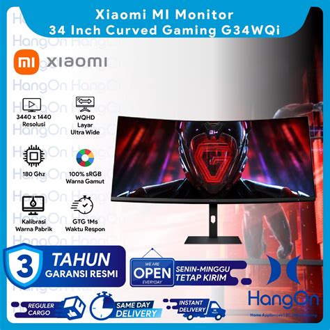 Jual Xiaomi Curved Gaming G34WQi Monitor 34 Inch WQHD Ultra Wide