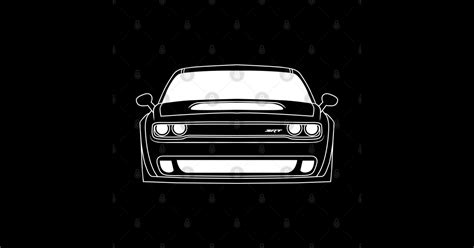 Dodge Challenger SRT White Outline - Car - Sticker | TeePublic