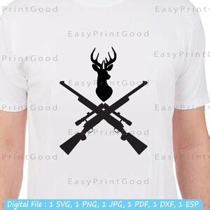 Hunting Rifles Svg Deer Head Svg Crossed Hunting Rifles Crossed